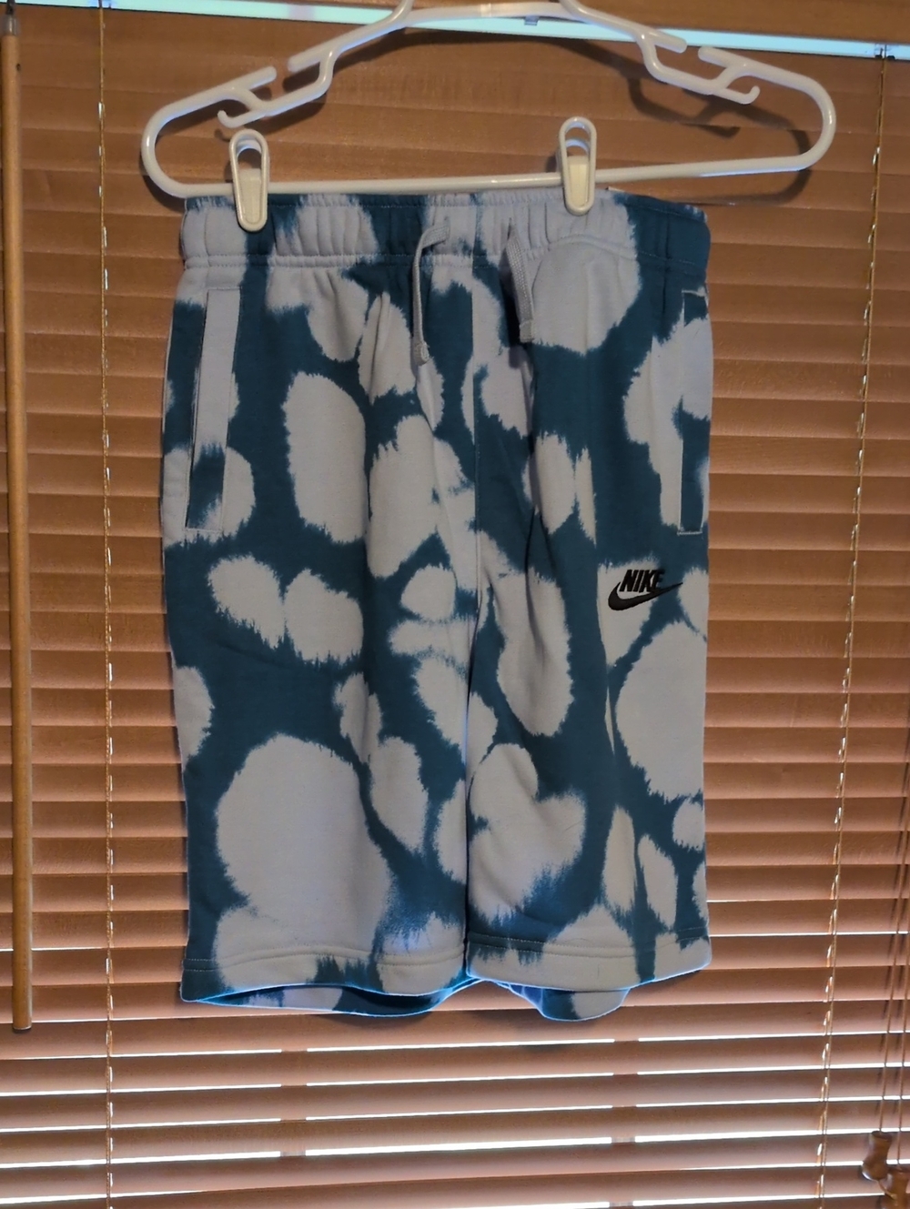 Nike Kids Teal and White Tie-Dye Athletic Shorts